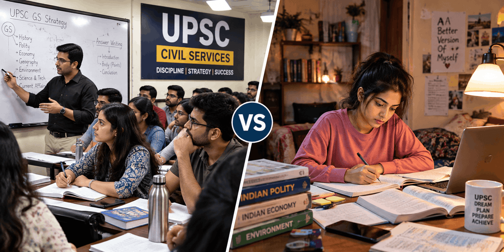 UPSC self-study vs coaching — comparing preparation approaches for civil services